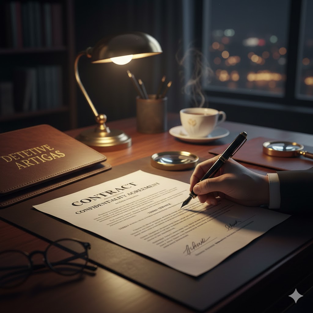 Contrato sendo assinado